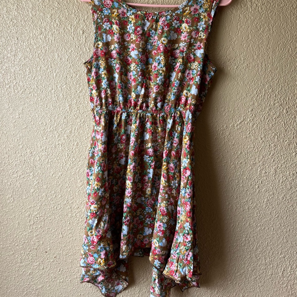 Pink and Blue Smocked Mini Sundress